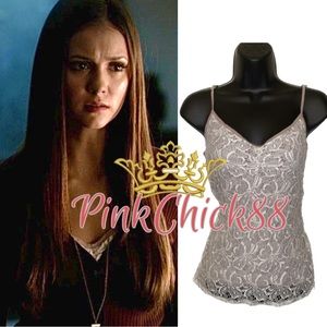 ASO Elena Gilbert The Vampire Diaries Anthropologie Cami Lace Tank Size L